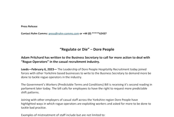 draft and distribute a professional press release for media coverage